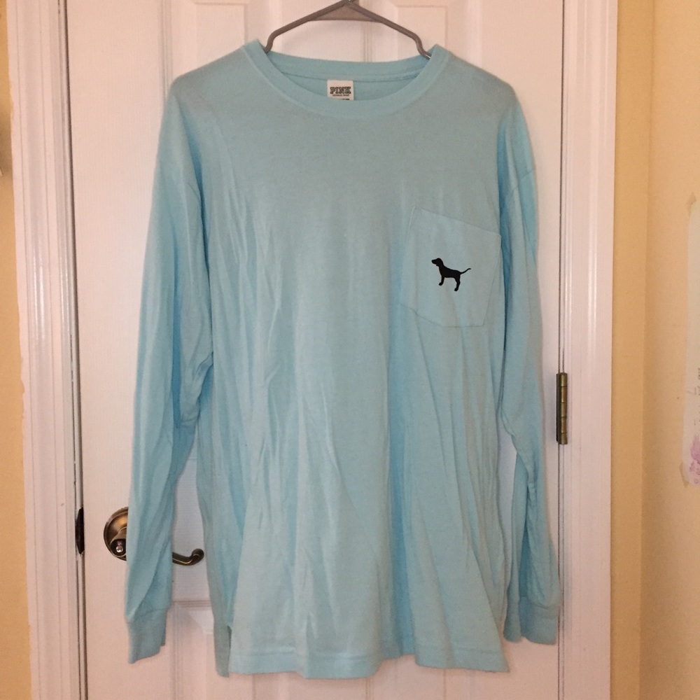 PINK Baby Blue Long Sleeve Tee